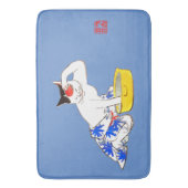 Humorvolles japanisches Katzenbaden I Badematte (Vorderseite Vertikal)