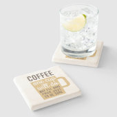 Humorvolles Kaffee-Zitat eine Schale Steinuntersetzer (Seitenansicht)