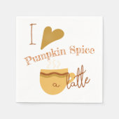 Humorvolles Kunstwerk "I Liebe Pumpkin Spice A Lat Serviette (Vorderseite)