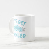 Humorvolles Lasst uns eingelegt werden  Kaffeetasse (Vorderseite Links)
