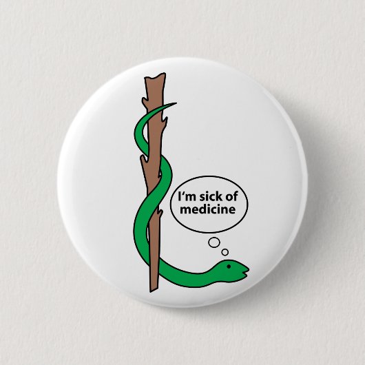 Humorvolles Personal von Asclepius Button (Vorderseite)