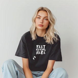Humorvolles Schwangerschafts-Fingerabdruck weißes  T-Shirt