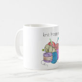 Humorvolles Stricken passiert Kaffeetasse (Vorderseite Links)