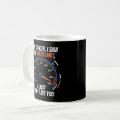 Humorvolles Tempolimit-Autodesign Kaffeetasse (Vorderseite Links)