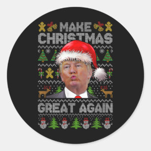 Humorvolles Trump Ill Weihnachts-T-Shirt Runder Aufkleber