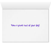 humorvolles Zitat mit lila Blume (Innenansicht Horizontal (Unten))