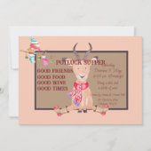 Humour Antelope Christmas Potluck Supper Einladung (Vorderseite)