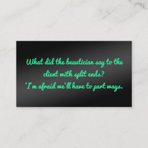 Humour Beauty Esthetician Visitenkarte