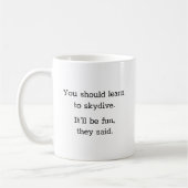 Humour Funny Sky Diving Kaffeetasse (Links)