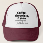 Humour Trucker Hats coffee chocolate men joke gift Truckerkappe (Vorderseite)