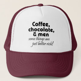Humour Trucker Hats coffee chocolate men joke gift Truckerkappe