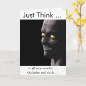 Humourous Alien erhält gute Karte (Gelbe Blume)