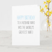 Humourous Birthday Husband aus der Ehefrau Karte (Gelbe Blume)