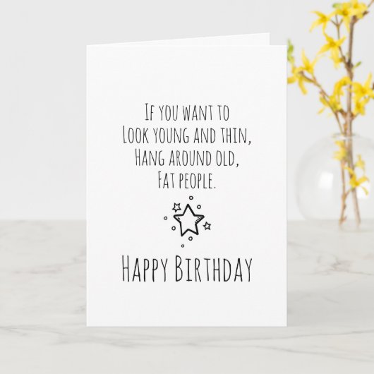 Humourous Birthday Karte (Gelbe Blume)