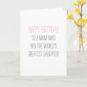 Humourous Birthday Mum aus der Tochter Karte (Gelbe Blume)