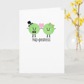 Humourous Wedding Niedlich Bridge & Groom Peas Karte (Gelbe Blume)