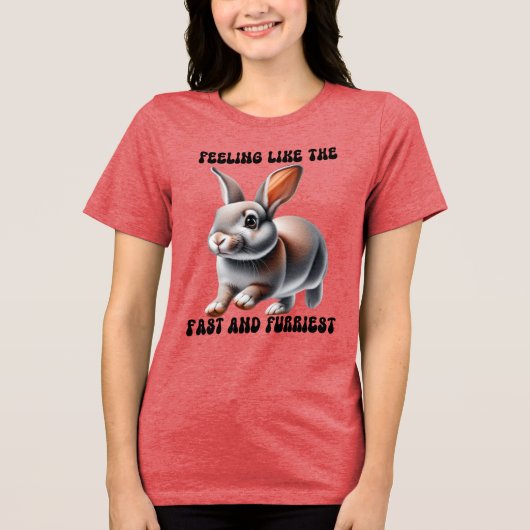 Humous Bunny Rabbit Tri-Blend Shirt (Vorderseite)
