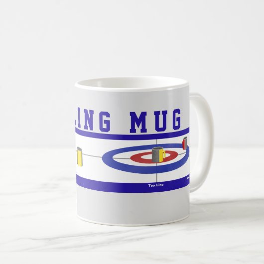 Humous Curling Tasse Blue Text (VorderseiteRechts)