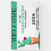 Humous Custom Welcome Family Wiedersehen Cactus Banner (Vertikal)