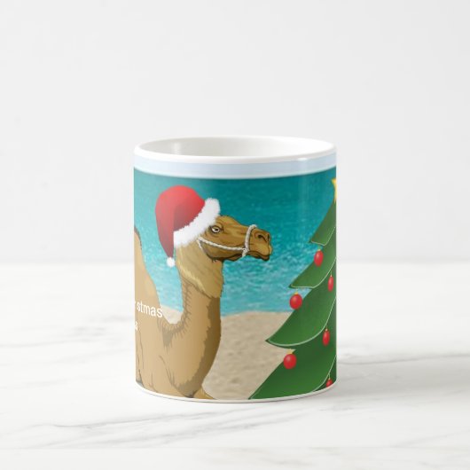 Hump Day Camel mit Weihnachtsmannmütze Tasse (Mittel)