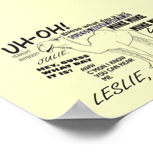 Hump Day Funny Camel Poster (Ecke)