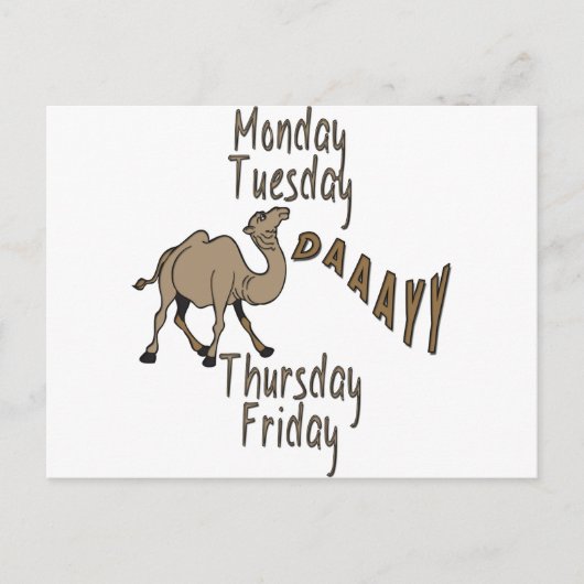 Hump Day Week Days Postkarte (Vorderseite)