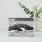 Humpback Break Schwarz-Weiß Postkarte (Stehend Vorderseite)