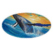 Humpback-Sonnenuntergangs-Sprung-Kunst Schneidebrett (Ecke)