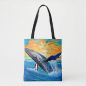 Humpback-Sonnenuntergangs-Sprung-Kunst Tasche (Vorderseite)