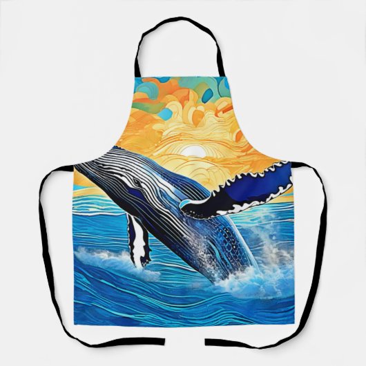 Humpback Sunset Leap Art Schürze (Vorderseite)