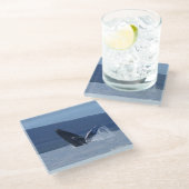 Humpback Wal Head Lunge Glas Untersetzer (Schrägansicht)