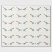 Humpback Wal Regenbogenherzen Geschenkpapier (Flach)