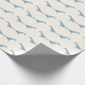 Humpback Wal Regenbogenherzen Geschenkpapier (Ecke)