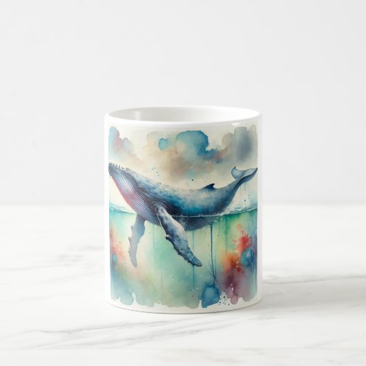 Humpback whale 220824AREF108 - Watercolor Kaffeetasse (Mittel)