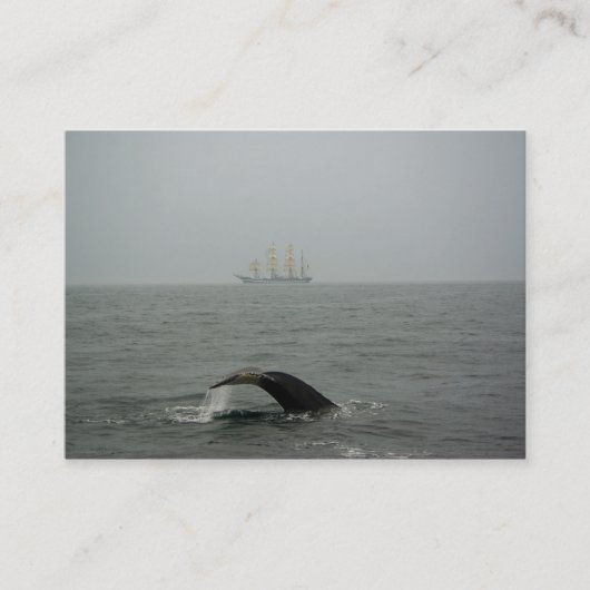 Humpback Whale and Tall Ship 2 Mini Print Visitenkarte (Vorderseite)