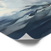 Humpback Whale Aquarellmalerei Poster (Ecke)