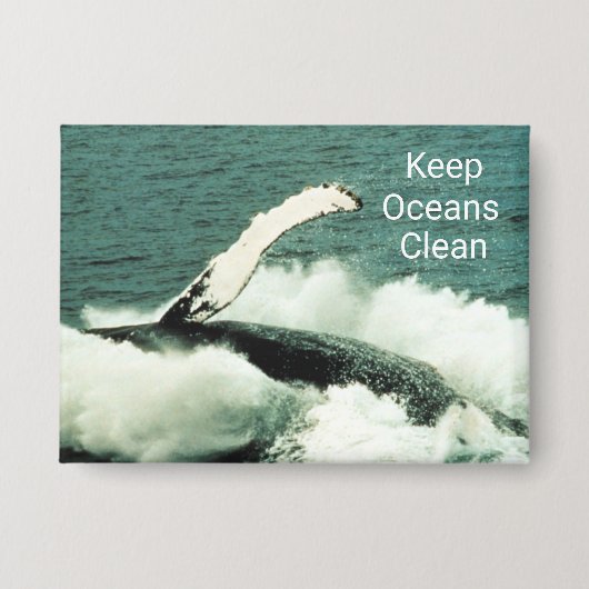 Humpback Whale Beauty Breaching: Schaltfläche Button (Vorderseite)