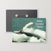 Humpback Whale Beauty Breaching: Schaltfläche Button (Vorderseite/Rückseite)