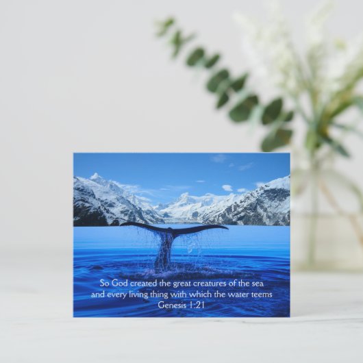Humpback Whale Bible Verse - Postkarte (Stehend Vorderseite)