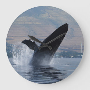 humpback whale breaching große wanduhr
