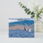 Humpback Whale Breaching Lahaina Hawaii Postkarte (Stehend Vorderseite)