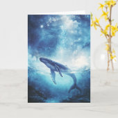 Humpback Whale in Starlit Waters Karte (Gelbe Blume)