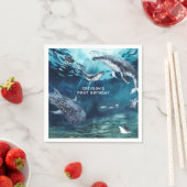 Humpback Whale | Ocean Birthday Party Napkins Serviette (Beispiel)
