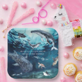 Humpback Whale | Ocean Birthday Party Pappteller (Party)