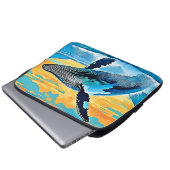 Humpback Whale Ocean Freedom Jump Design Laptopschutzhülle (Vorne Knopf)