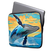 Humpback Whale Ocean Freedom Jump Design Laptopschutzhülle (Vorderseite Links)