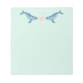 Humpback Whale Pink Heart Minze Notepad Notizblock (Vorderseite)