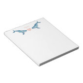 Humpback Whale Pink Heart Notepad Notizblock (angewinkelt)
