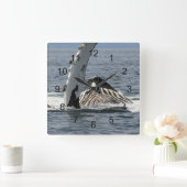 Humpback Whale Quadratische Wanduhr (Zuhause)