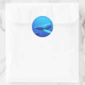 Humpback Whale Runder Aufkleber (Tasche)